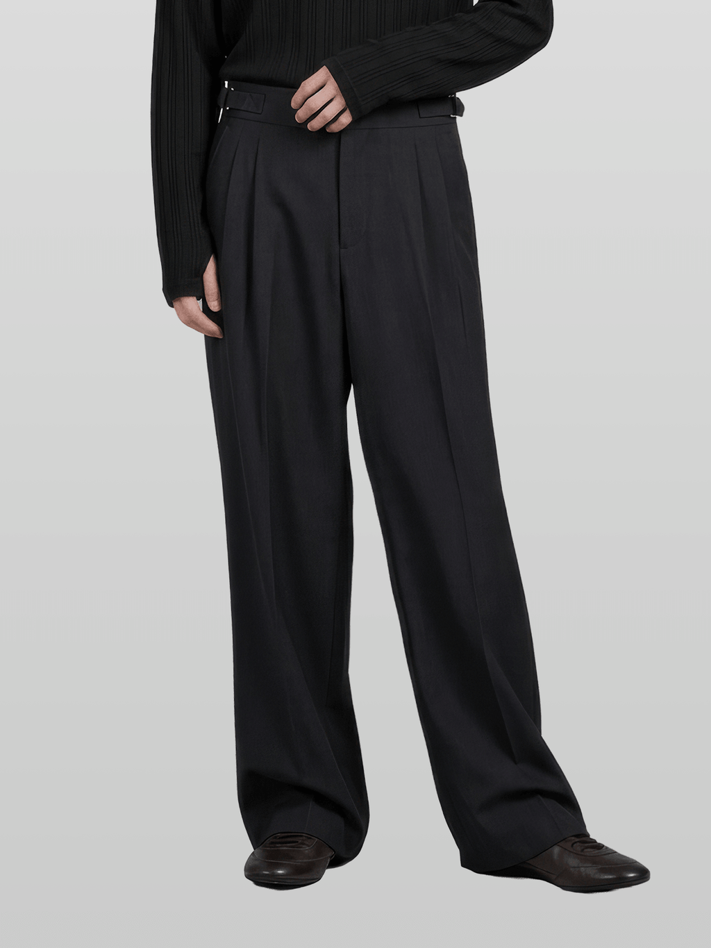 Double Button Side-Buckle Pants
