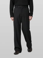 Double Button Side-Buckle Pants