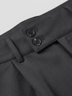 Double Button Side-Buckle Pants