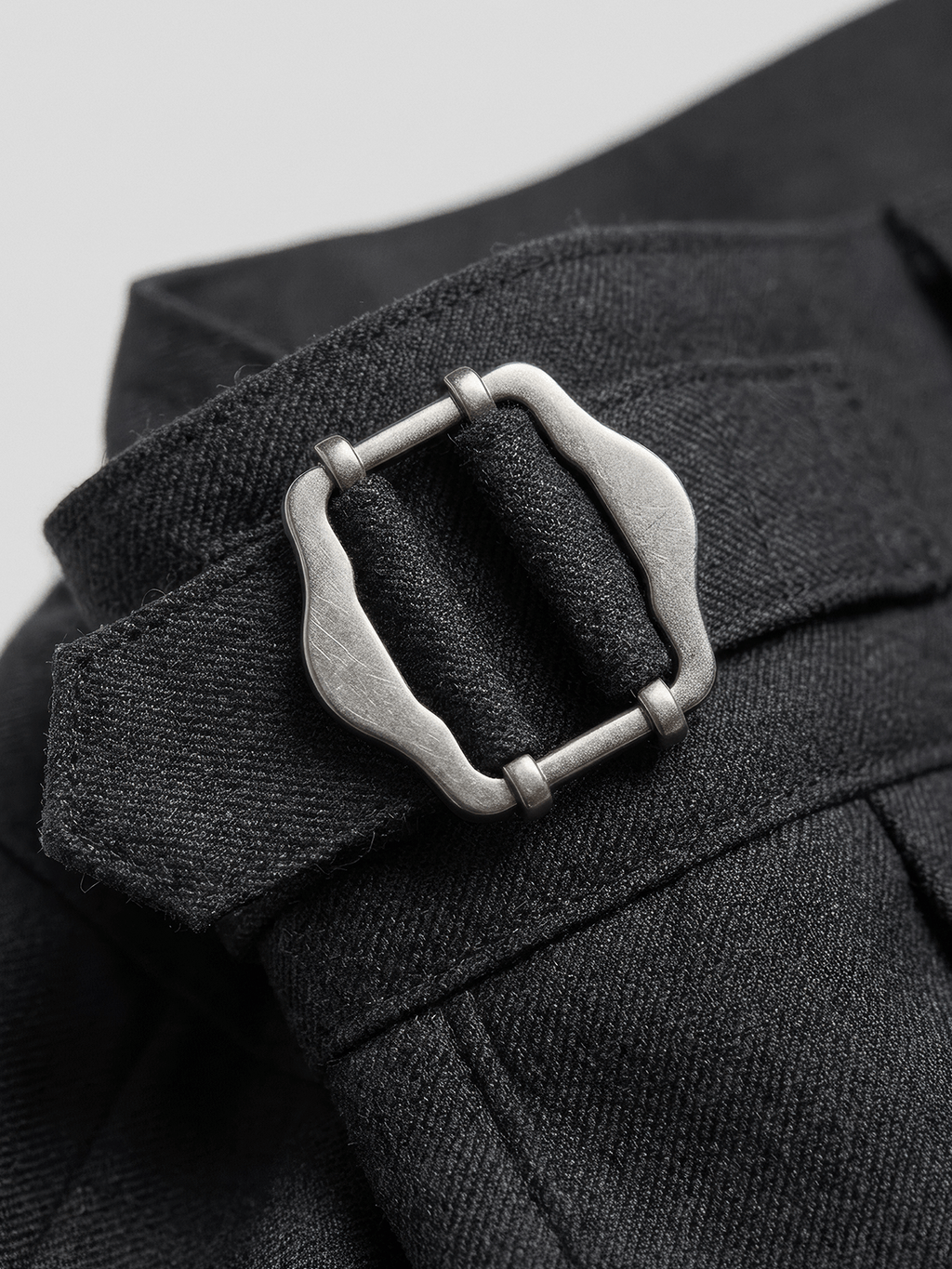 Double Button Side-Buckle Pants