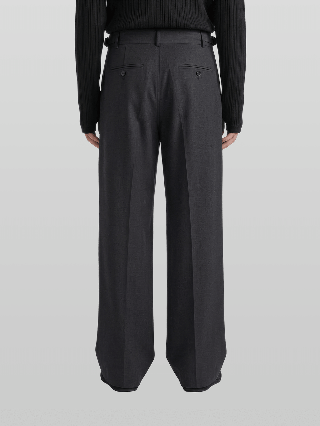 Double Button Side-Buckle Pants
