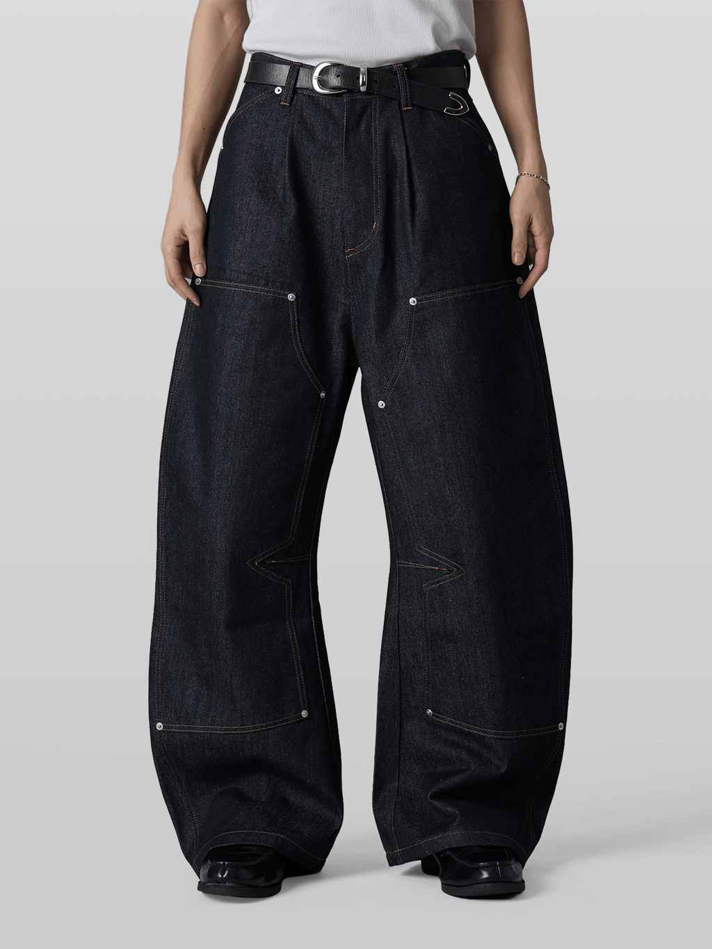 Double Knee Baggy Denim Jeans