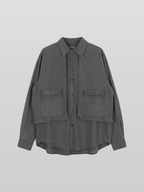 Fishing Shirt Gray-1 – Front view | clean essentials / minimalist | UNPROVEN