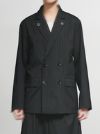 Eyelet Detail Striped Tailored black; gray-1 flat lay - cleanfit minimal - UNPROVEN