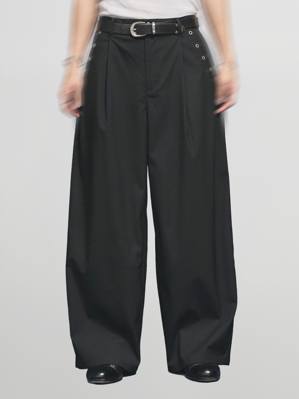 Eyelet-Detail Wide Pants
