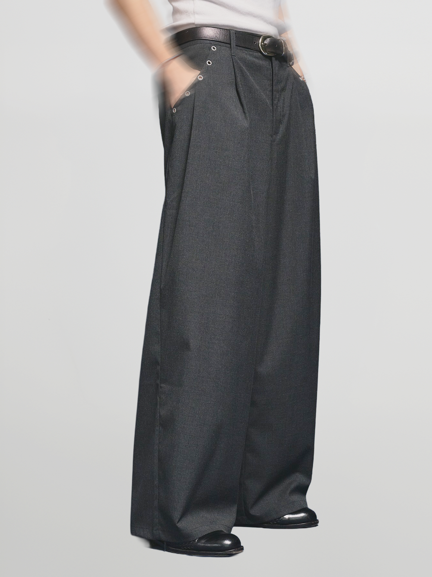 Eyelet-Detail Wide Pants