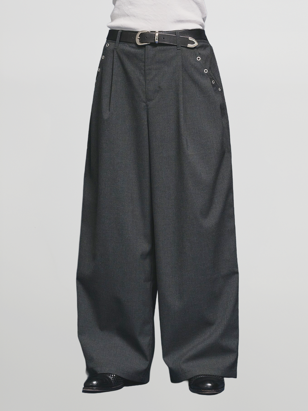 Eyelet-Detail Wide Pants