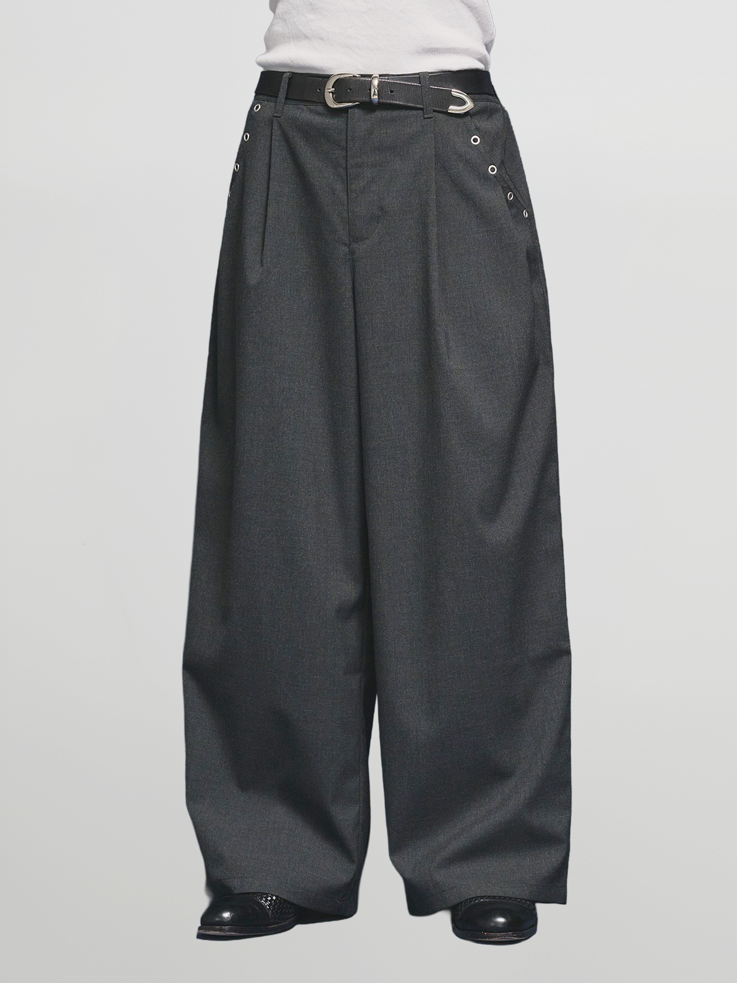Eyelet-Detail Wide Pants