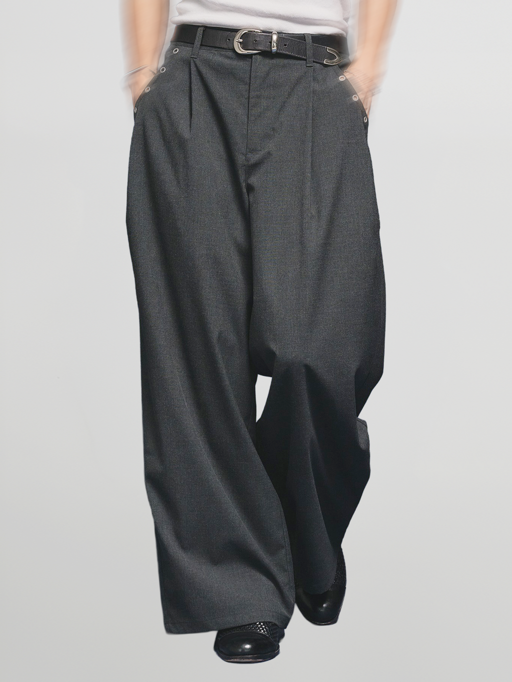 Eyelet-Detail Wide Pants