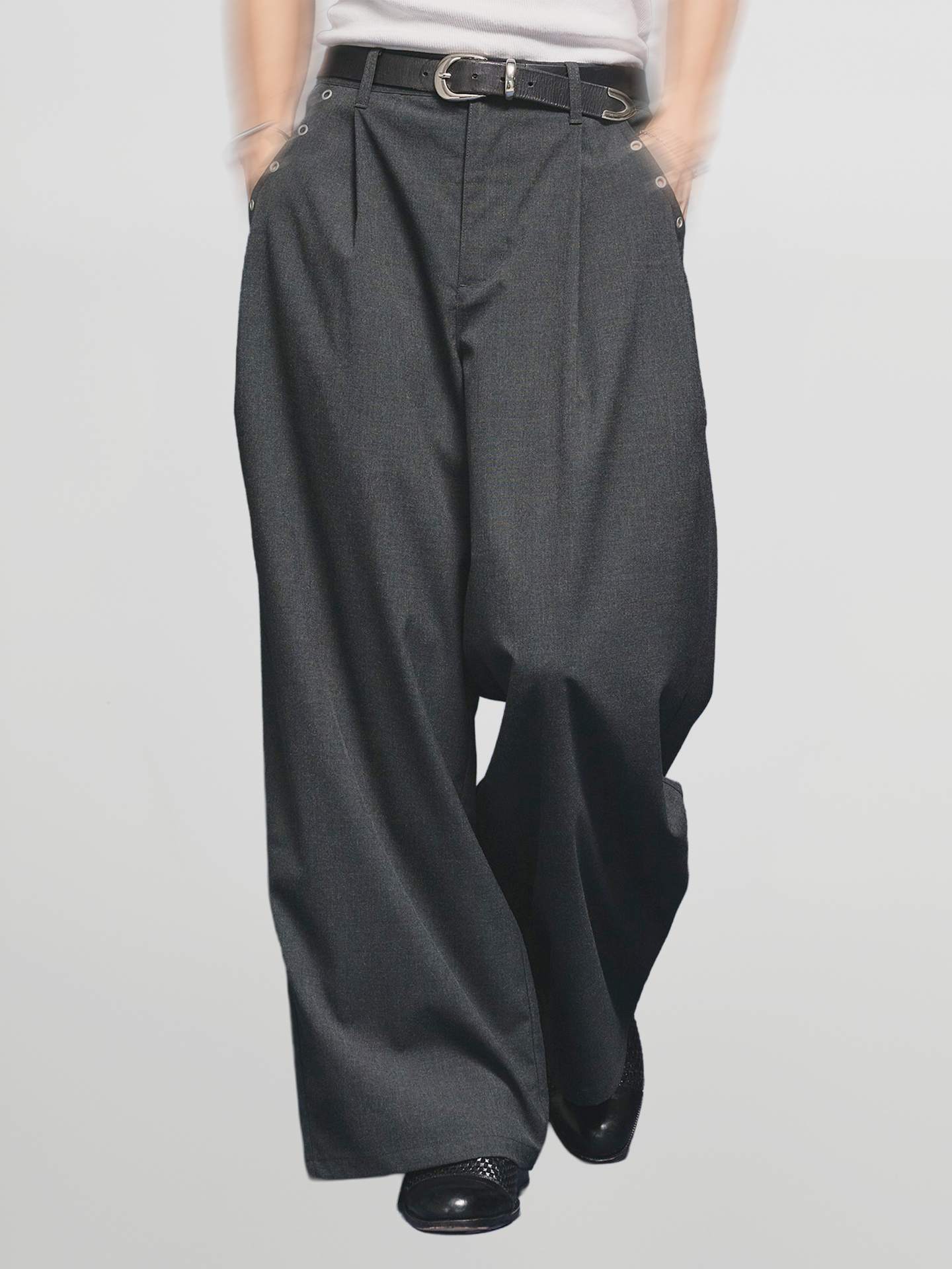 Eyelet-Detail Wide Pants