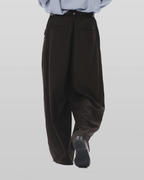 Eyelet-Detail Striped Wide Pants