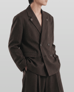 Eyelet Detail Striped Tailored Blazer