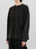 Reverse Stitch Waffle T-Shirt Black front - cleanfit minimal - UNPROVEN