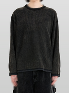 Reverse Stitch Waffle T-Shirt Black front - cleanfit minimal - UNPROVEN