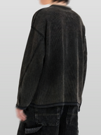 Reverse Stitch Waffle T-Shirt Black front - cleanfit minimal - UNPROVEN