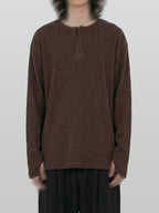 Henley Neck Knit Brown – Front view | clean essentials / minimalist | UNPROVEN