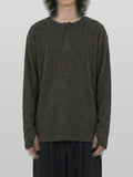 Fingerhole Henley Neck Knit
