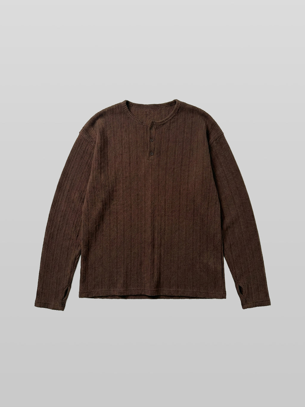 Fingerhole Henley Neck Knit