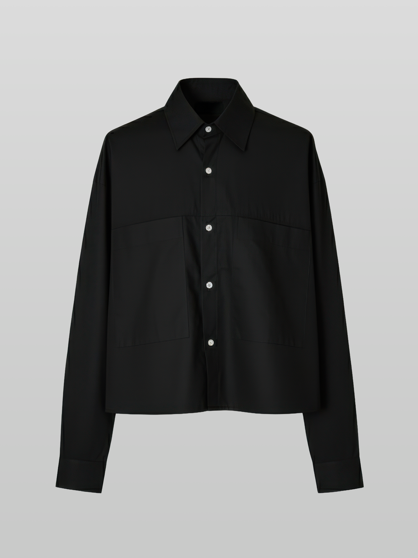 Front Pocket Cropped Shirt