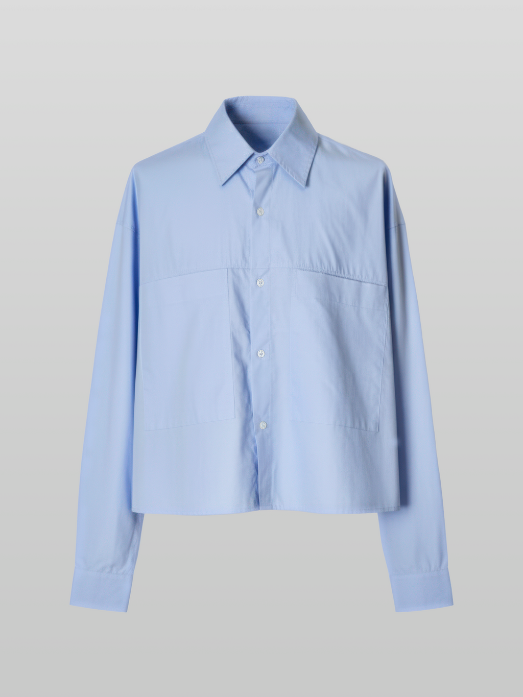 Front Pocket Cropped Shirt