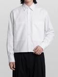 Front Pocket Cropped Shirt