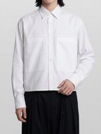 Front Pocket Cropped Shirt