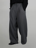 Pocket Tailored Wide Pants | UNPROVEN. Gray-1 front - cleanfit minimal - UNPROVEN