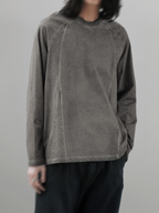Cold Dyed Faded Long Sleeve Tee gray-1 – Front view | clean essentials / relaxed fit | UNPROVEN