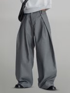 Inner-Tuck Wide Pants – Front view | wide-leg / pleated / relaxed tailoring | UNPROVEN