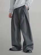 Wide Pants Gray-1 – Front view | clean essentials / minimalist | UNPROVEN