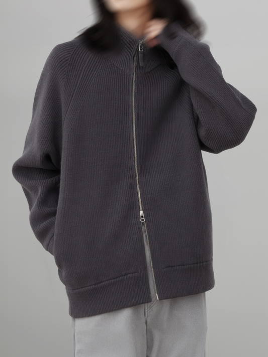 Heavy Weight Knit Zip-up