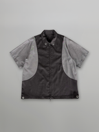 Zip-Up Shirt Charcoal – Front view | clean essentials / minimalist | UNPROVEN