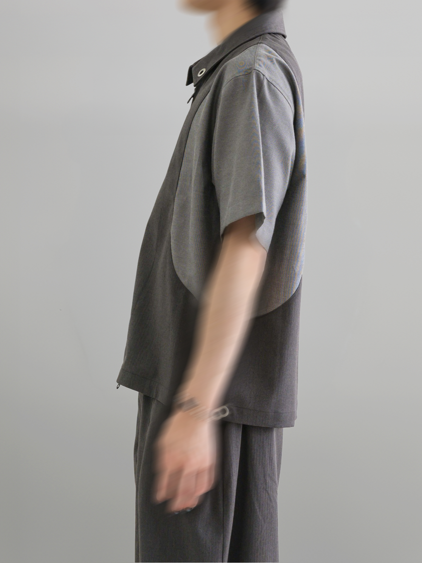 Eyelet Zip-Up Shirt