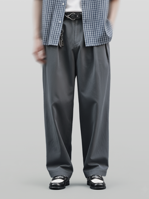 Twill Semi-Wide Straight Gurkha Pants