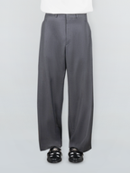 Pleat Wide Pants Gray-1 front - cleanfit minimal - UNPROVEN