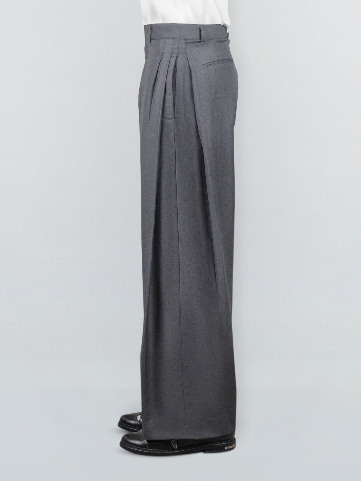 Side Pleat Wide Pants