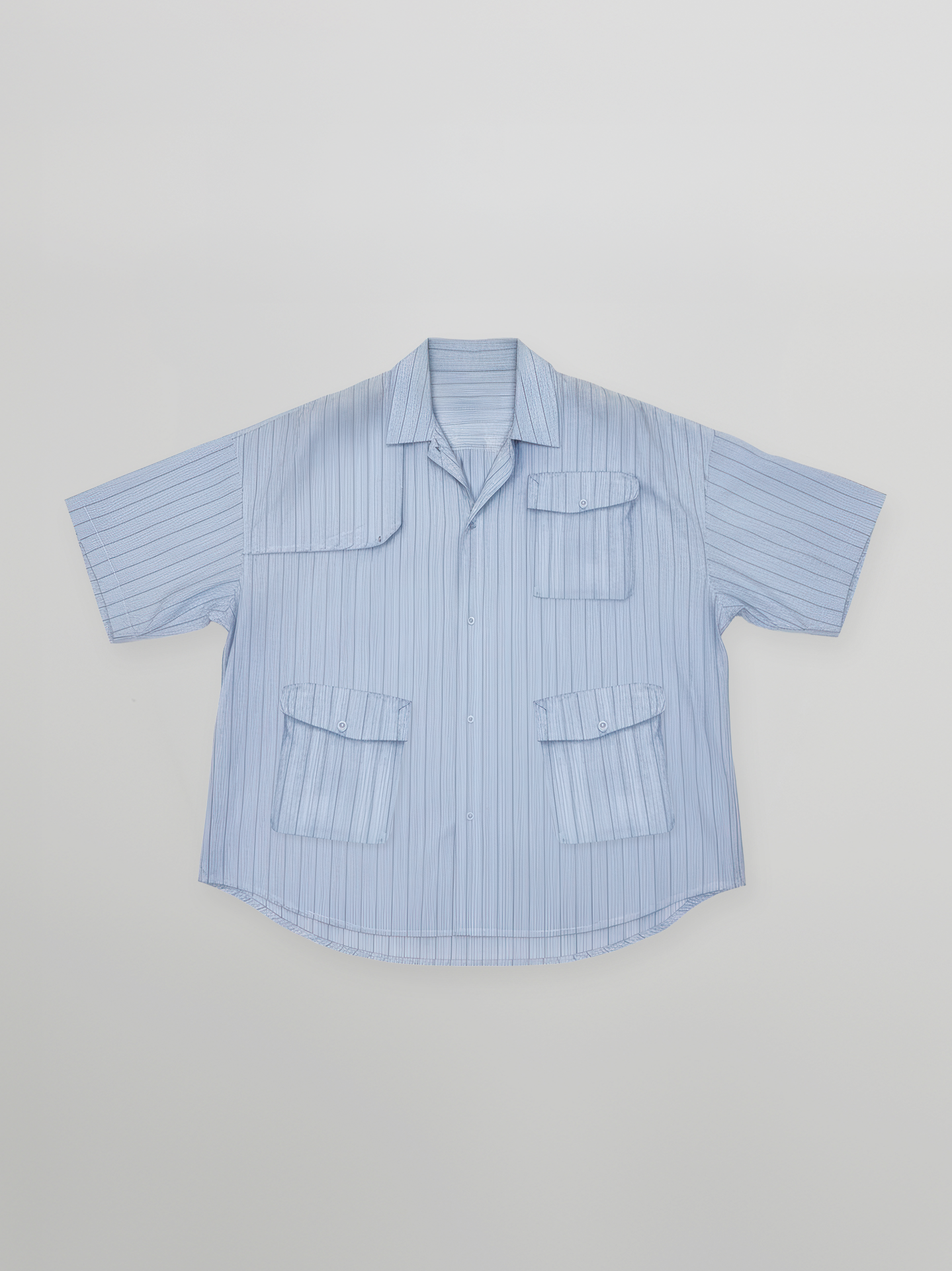 Striped Workwear Multi Pocket Shirt