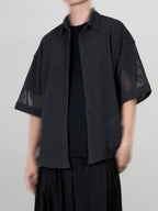 Mesh Shirt Charcoal – Front view | clean essentials / minimalist | UNPROVEN