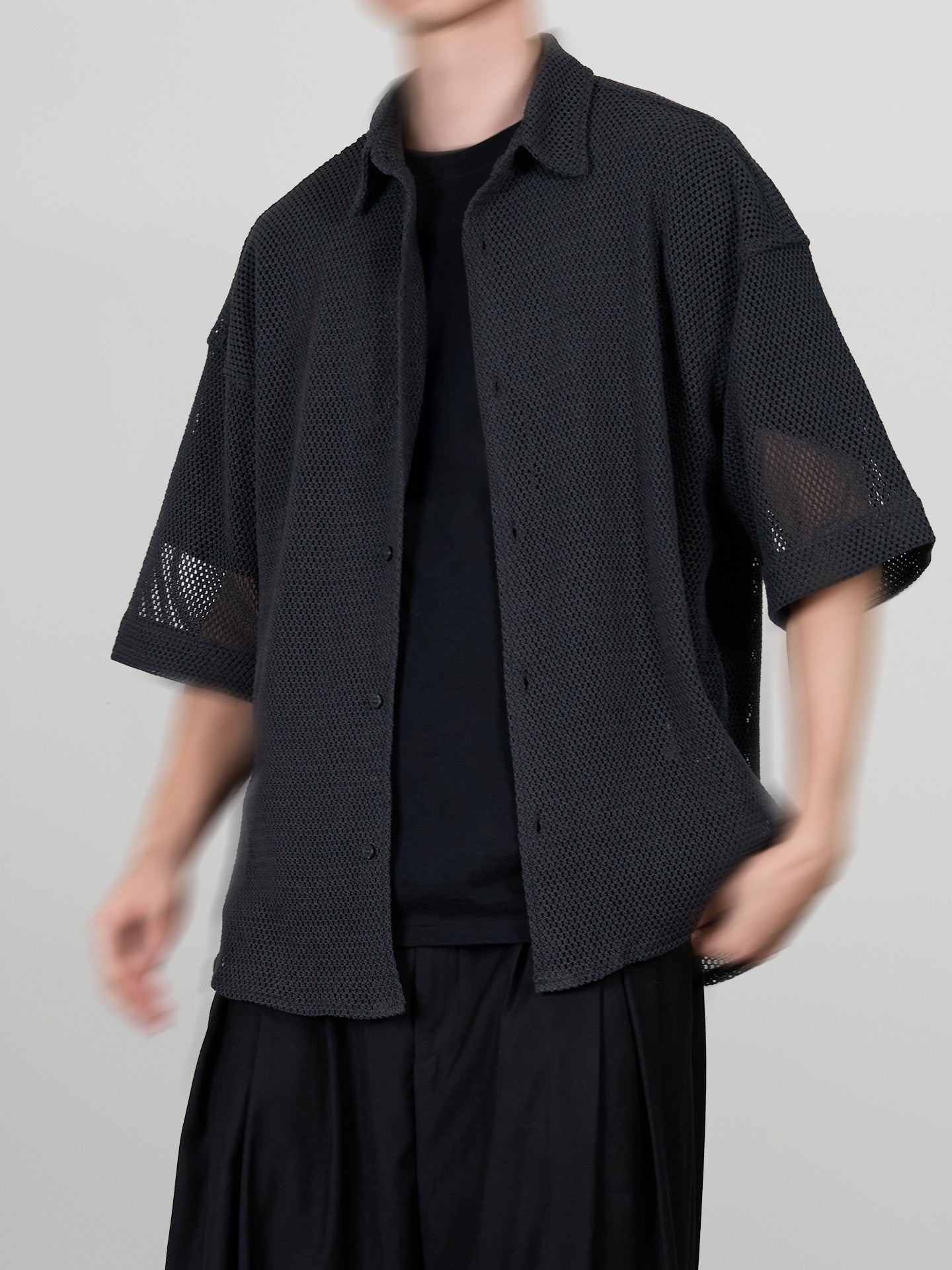 Loose-Fit Mesh Shirt