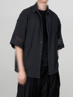 Mesh Shirt Charcoal – Front view | clean essentials / minimalist | UNPROVEN