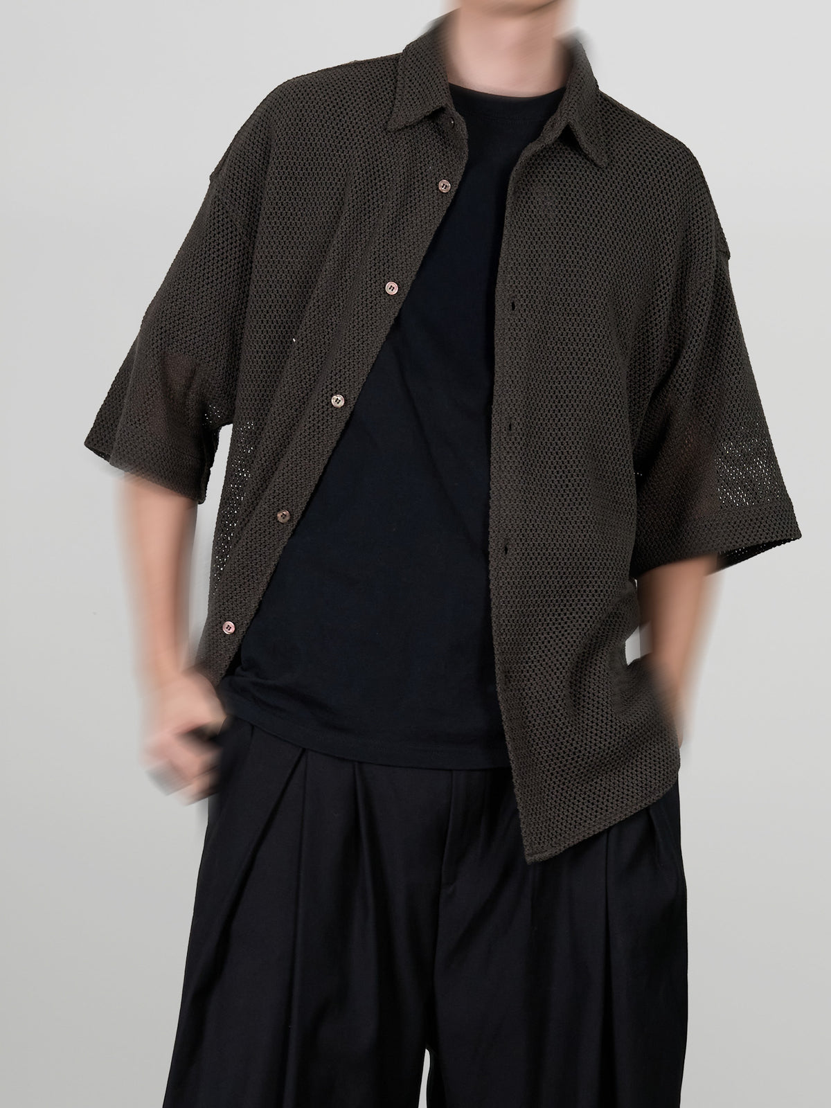 Loose-Fit Mesh Shirt