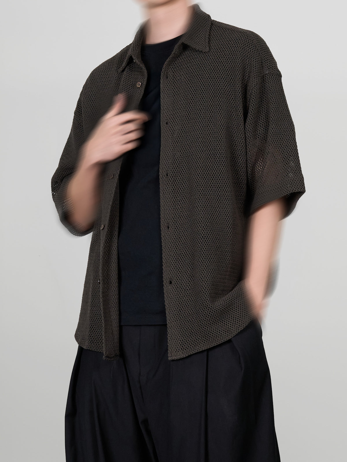 Loose-Fit Mesh Shirt