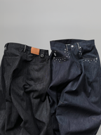 Silver Studded Baggy Denim Jeans