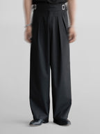 Striped Gurkha Pants Black front - cleanfit minimal - UNPROVEN