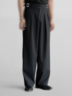 Striped Gurkha Pants Black front - cleanfit minimal - UNPROVEN
