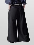 Pants with Rope Belt Black – Front view | clean essentials / minimalist | UNPROVEN