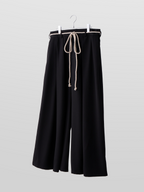 Pants with Rope Belt Black – Front view | clean essentials / minimalist | UNPROVEN