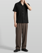 Hazel Pleated Open Collar Shirt