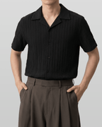 Hazel Pleated Open Collar Shirt
