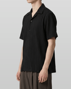 Hazel Pleated Open Collar Shirt